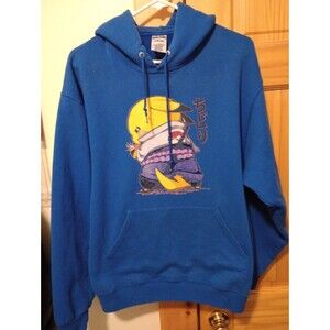 Vintage Pikachu Sasuke Naruto Chidori Hoodie JERZEES SIZE LG Blue